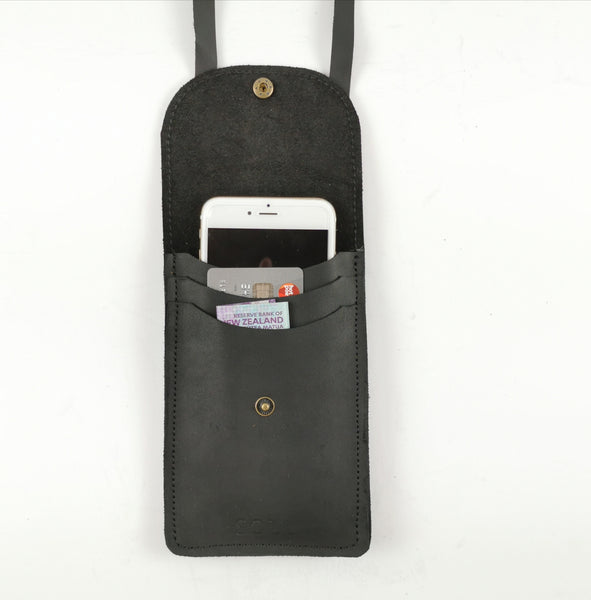 Leather cell phone holder- -NZ made- -Soul