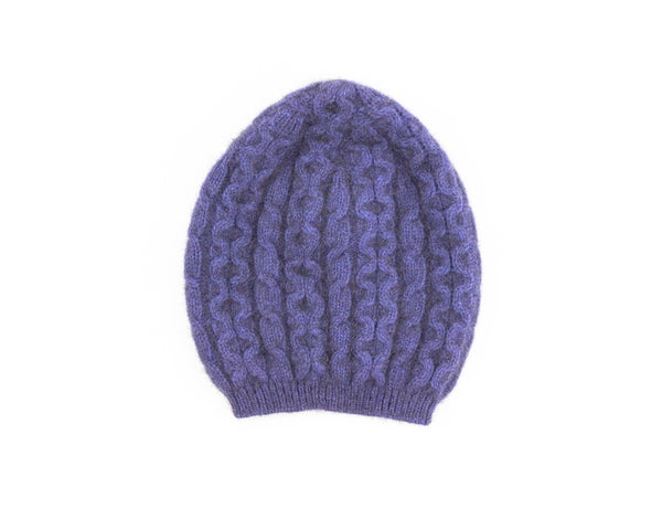Possum Merino Cable Knit Hat in Heather