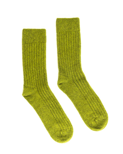 Olive Merino Possum Socks