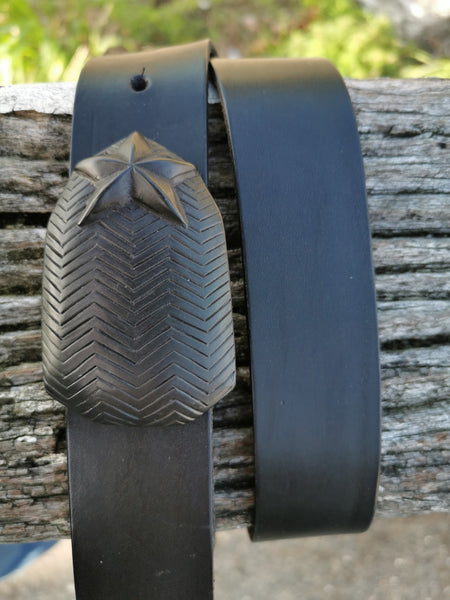  leather belt-hand made cast buckle-NZ made
